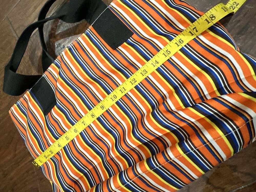 Roberta Freymann New York Multicolored Striped Canvas Tote Bag - Picture 4 of 8